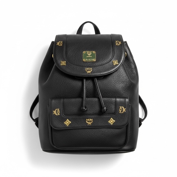 MCM Handbags - MCM Black Leather Backpack - Made in Germany